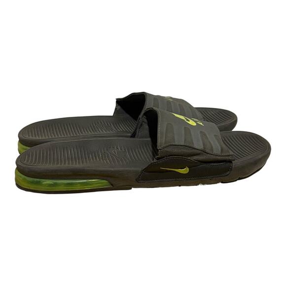 Nike Air Max Camden Slide Sandals Gray Volt Green Men's Size 13 Comfort Slides - Picture 1 of 8